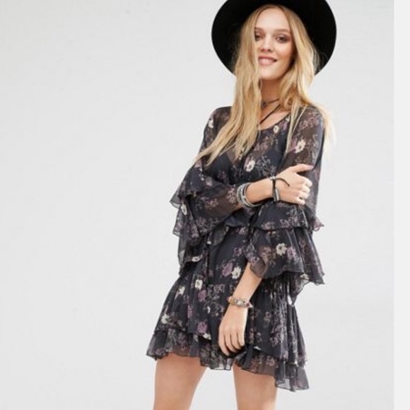 Free People Dresses & Skirts - Free People Sunsetter Dress Black Combo M NWT